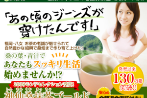 桑の葉の青汁でお腹のポッコリがスッキリ!お茶村の神仙桑抹茶ゴールドとはどんな青汁?